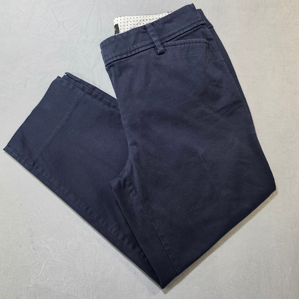 Talbots Perfect Crop Pant Navy Blue Petite 2P Straight Leg Trousers Workwear